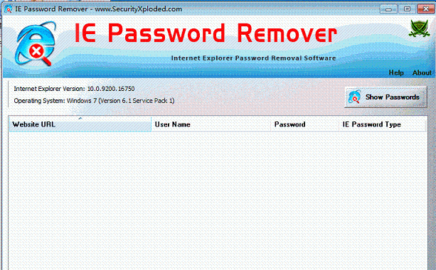 清除浏览器密码IEPasswordRemover截图1