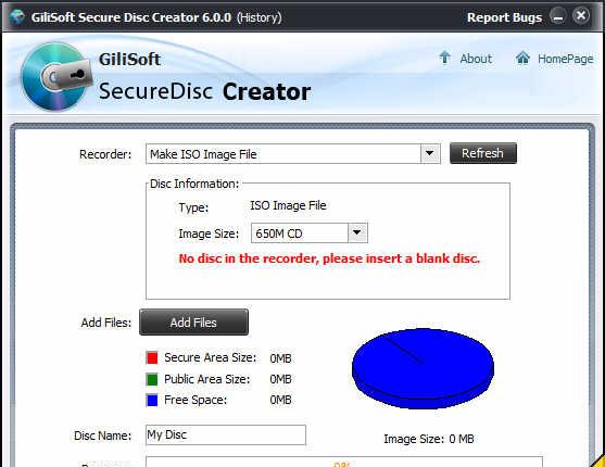 GiliSoftSecureDiscCreatorv6.5.0注册版_加密光盘制作工具截图1