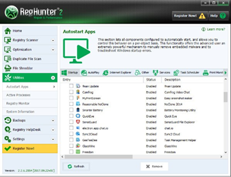 RegHunter(电脑优化软件)截图3