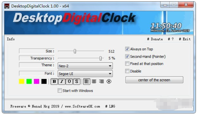 DesktopDigitalClock(桌面数字时钟)截图1