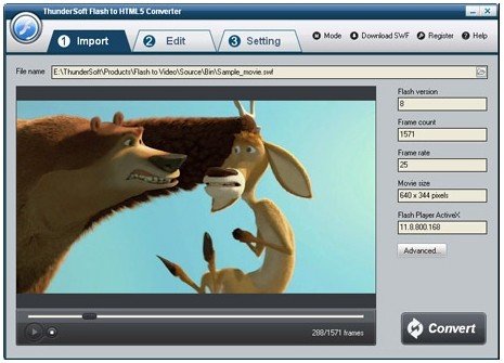 ThunderSoftFlashtoHTML5(flash转html5工具)免费版截图1