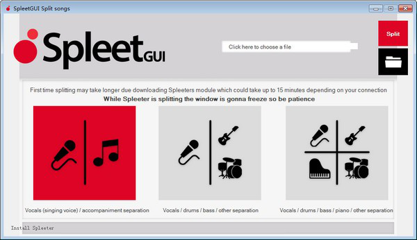 SpleeterGUI(音轨AI分离软件)截图1