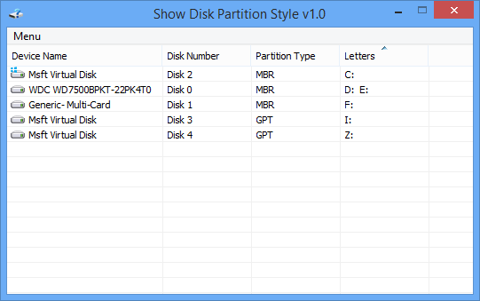 ShowDiskPartitionStyle(磁盘分区样式查看器)截图1