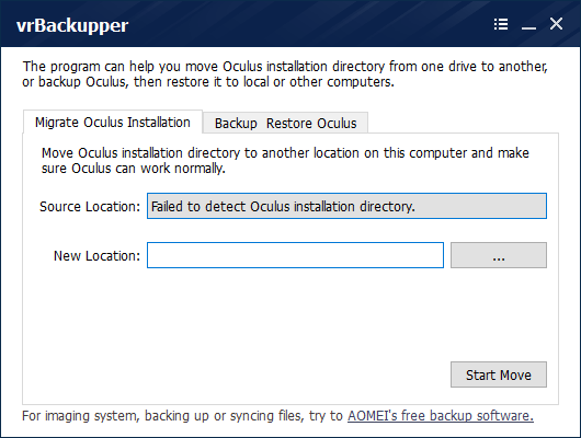 VrBackupper(OculusRift备份工具)截图1