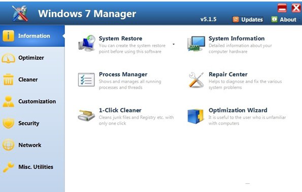 Windows7Manager(Win7系统优化工具)截图1