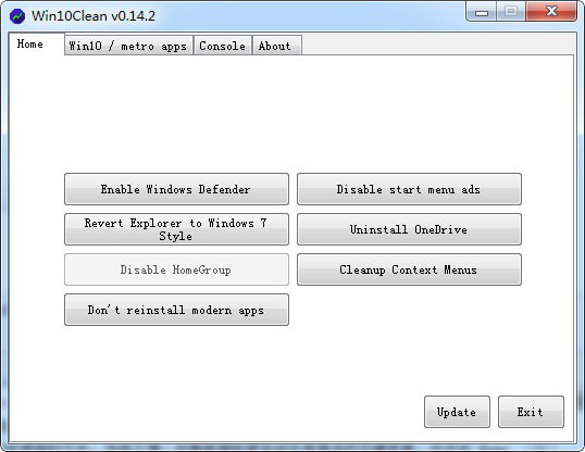 Win10Clean(win10精简程序)截图1