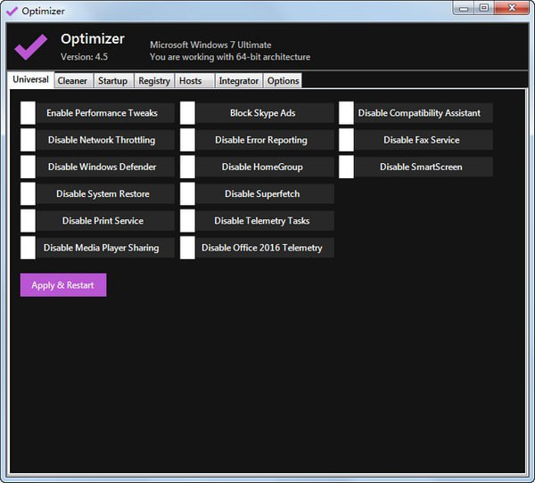 Optimizer(系统优化清理工具)截图1