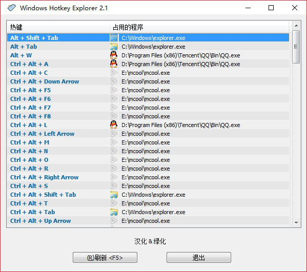 WindowsHotkeyExplorer(快捷键占用解除器)截图1