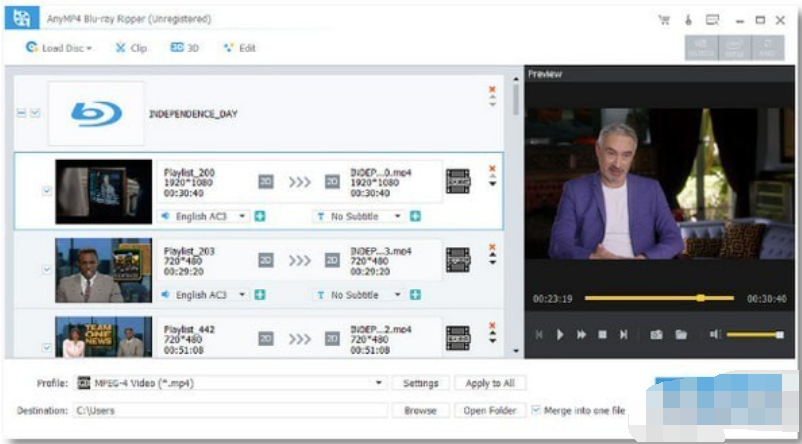 AnyMP4BlurayRipper(蓝光视频转换工具)截图1
